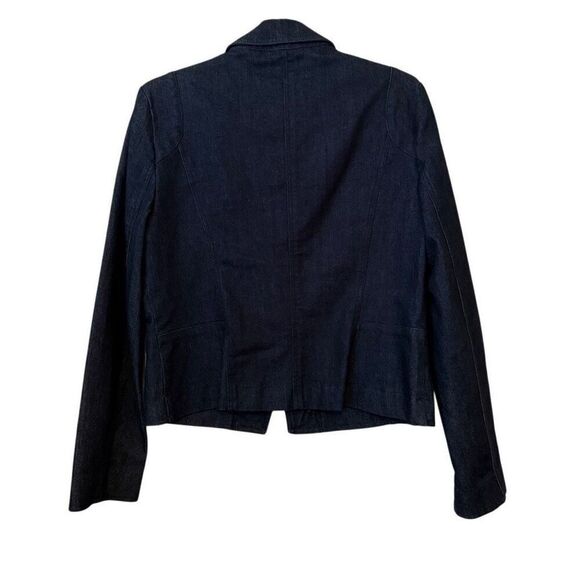 Ellen Tracy Dark Wash Denim Jacket Sz 10 Career, Preppy, Dark Academia - Picture 3 of 13